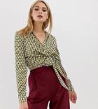 Missguided Tall Exclusive Tall Tie Side Shirt In Geo Print - Multi