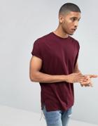 Asos Super Oversized Longline T-shirt With Contrast Side Zips With Fau