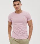 Farah Gloor Slim Fit Marl T-shirt In Pink Exclusive At Asos - Pink