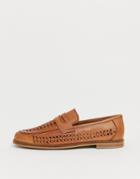 Moss London Woven Loafer In Brown - Brown