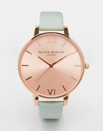 Olivia Burton Big Dial Mint & Rose Gold Watch - Mint