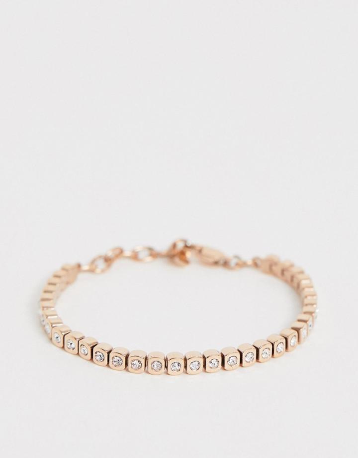 Dyrberg Kern Rose Gold Crystal Bracelet - Gold