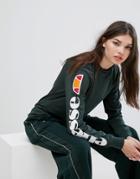 Ellesse Long Sleeve T-shirt With Sleeve Print - Green
