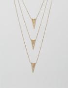 Nylon Multi Layered Necklace - Gold