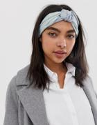 Asos Design Headband With Knot Front In Neutural Colors - Multi