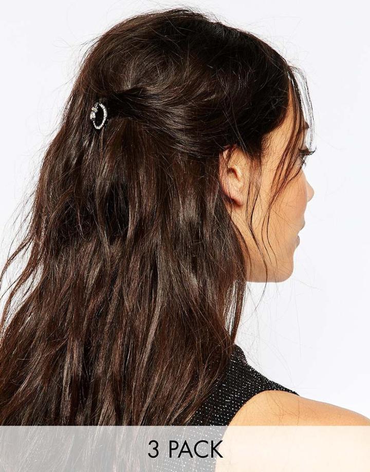 Neve & Eve Vintage Style Hair Slide Set - Silver
