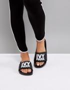 Ivy Park Logo Slider Sandals In Black - Black