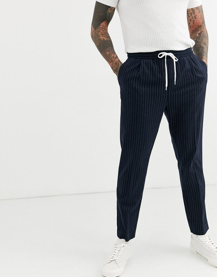 Weekday Thriller Sweatpants With Pinstripe In Navy