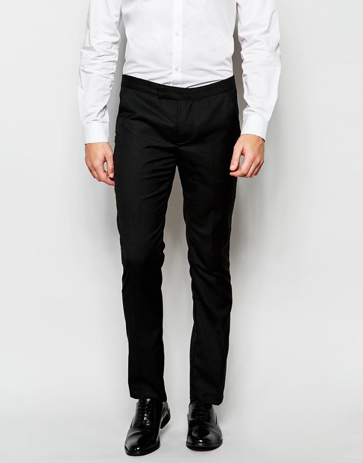 Rogues Of London Suit Pants In Skinny Fit - Black