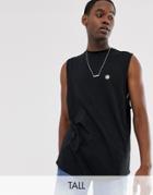 Le Breve Tall Raw Edge Longline T-shirt - Black