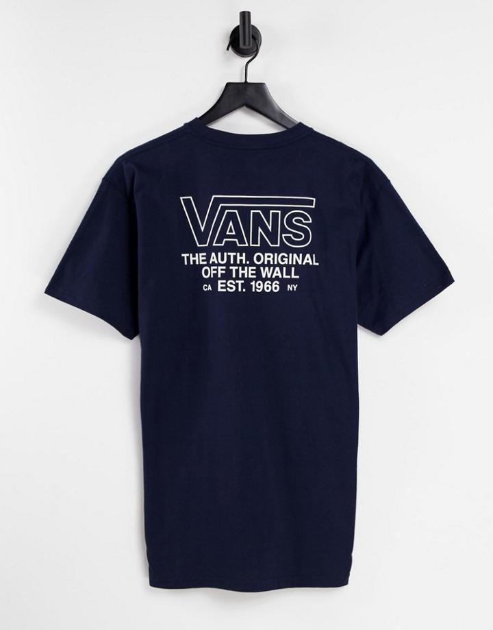 Vans Sequence Back Print T-shirt In Navy