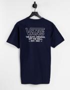 Vans Sequence Back Print T-shirt In Navy