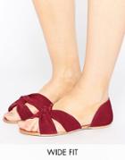 Asos Jerico Wide Fit Suede Knot Summer Shoes - Red