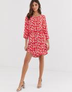 Vero Moda Floral Dress With 3/4 Sleeves - Multi