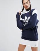 Adidas Originals Tokyo Color Block Trefoil Sweatshirt - Blue