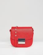 Bershka Stud Strap Detail Cross Body Bag - Red