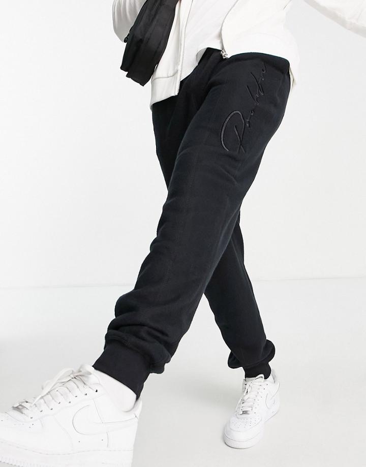 River Island Prlfc Polar Fleece Sweatpants In Black