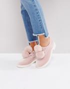 Asos Marshmallow Pom Pom Flat Shoes - Pink