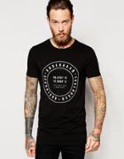 Asos Longline Muscle T-shirt With Kobenhavn Text Print - Black