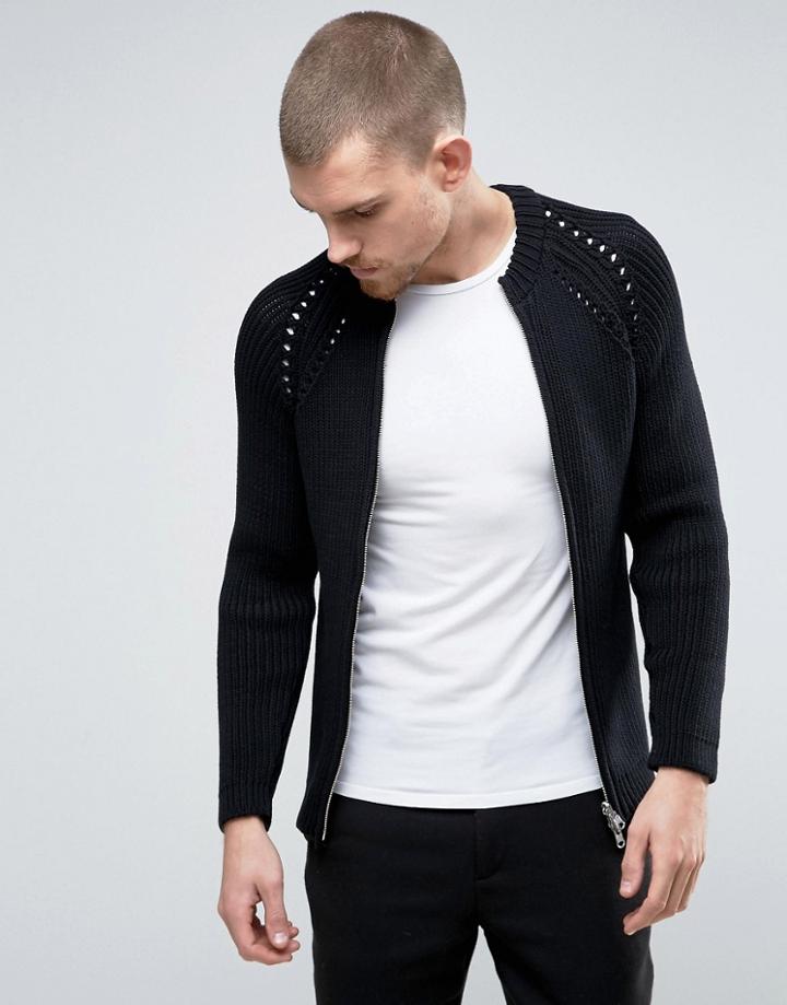 Ymc Zipped Cardigan - Black