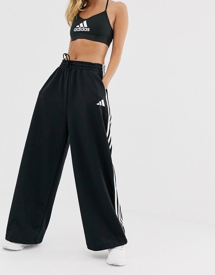 Adidas Training Wide Leg Sweatpants In Black