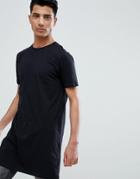 Asos Design Super Longline T-shirt - Black