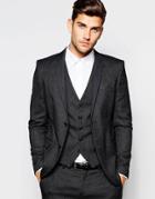 Selected Homme Pin Dot Suit Jacket In Skinny Fit - Black