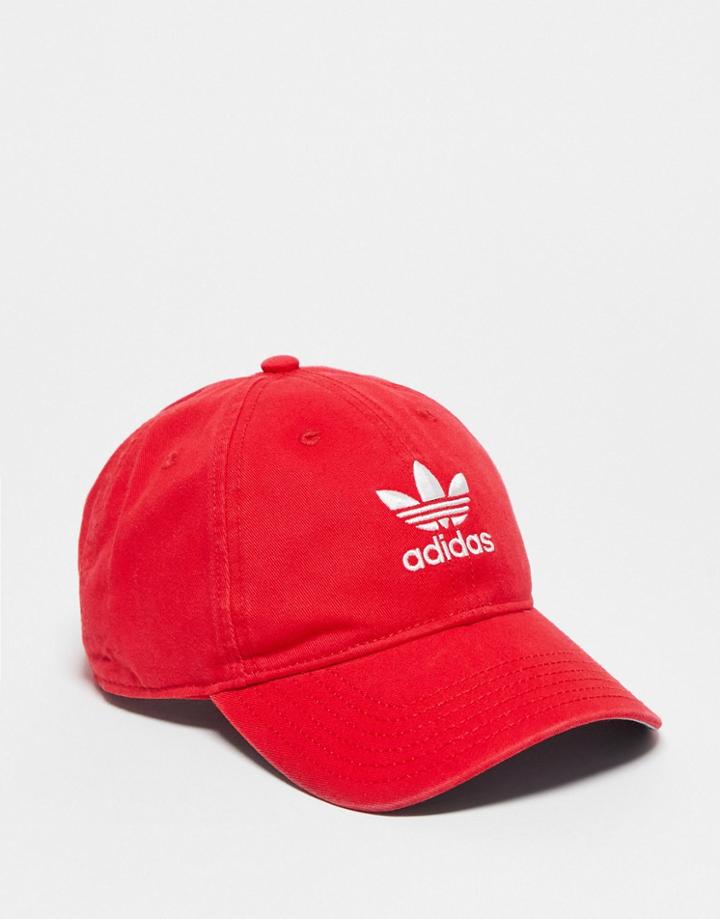 Adidas Originals Relaxed Snapback Cap In Red