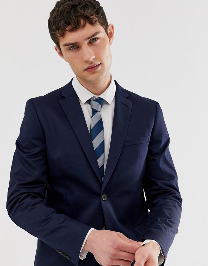 Esprit Slim Fit Suit Jacket In Navy - Navy