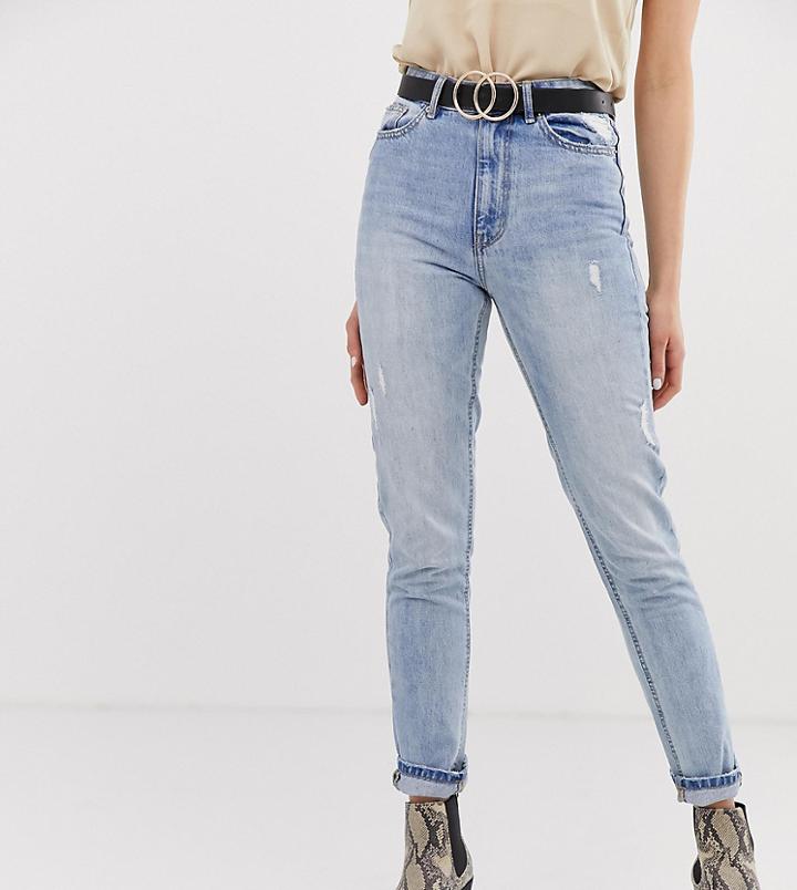 Vero Moda Tall High Waist Mom Jean - Blue