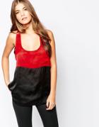 Pussycat London Color Block Top - Red