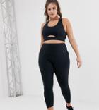 Wolf & Whistle Plus High Waist Leggings In Black - Black