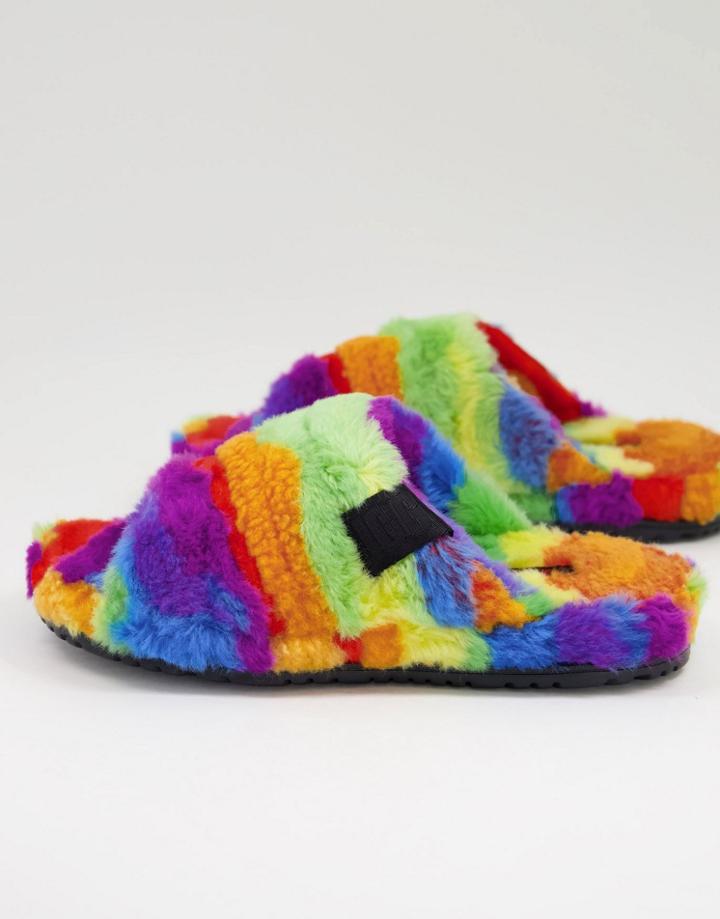 Ugg Fluff You Cali Collage Slippers In Multi
