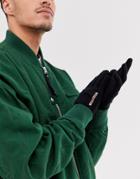 Asos Design Touchscreen Gloves In Black With Small Print
