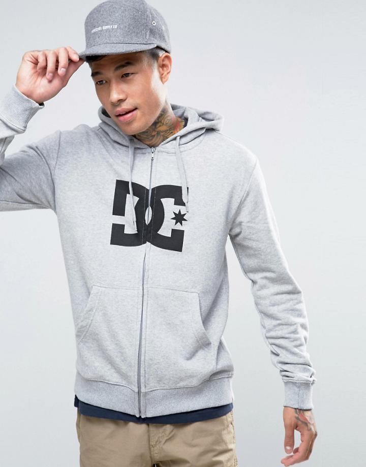 Dc Star Zip Thru Hoodie - Black
