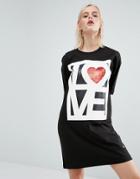 Love Moschino Sequin T-shirt Dress - Black