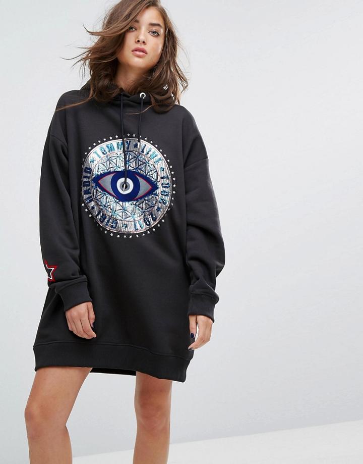 Gigi Hadid All Seeing Eye Hooded Dress - Black