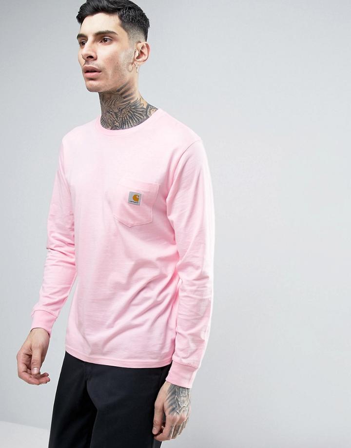 Carhartt Wip Pocket Long Sleeve T-shirt - Pink