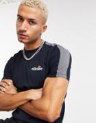 Ellesse Wale Color Block T-shirt In Black
