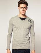 Jack & Jones Intelligence Mido Double Layer Long Sleeve Top - Gray