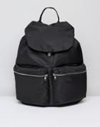 Weekday Double Pocket Backpack In Black - Black