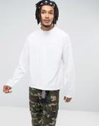 Asos Oversized Boxy Long Sleeve T-shirt In White - White