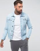 Liquor & Poker Light Blue Wash Denim Jacket - Blue