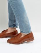 Asos Loafers In Tan Faux Leather With Tassel - Tan