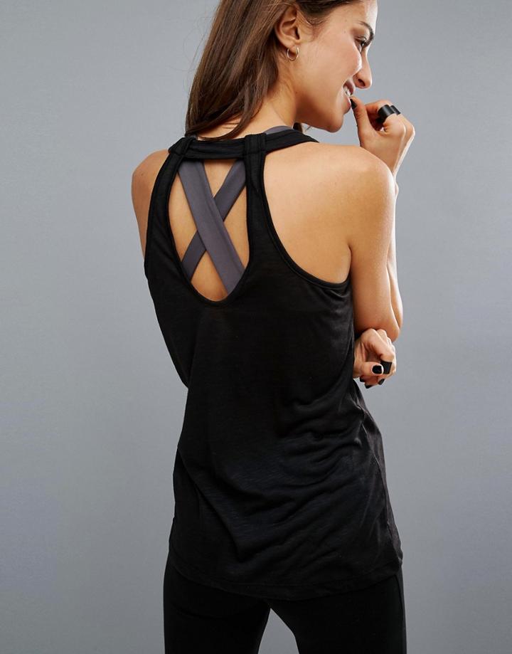 Only Play Black Bar Back Workout Tank Top - Black