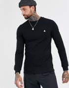 Asos Design Muscle Sweatshirt In Black With Triangle