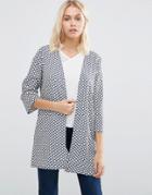 Vila Short Kimono In Morroccon Tile Print - Blue