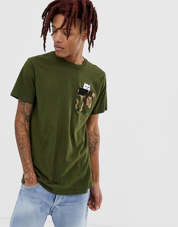 Ripndip Lord Nermal Camo Pocket T-shirt In Green - Green