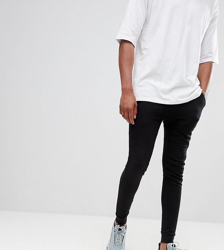 Asos Design Tall Super Skinny Joggers In Black - Black