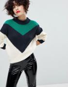 Mango Chevron Knit Sweater - Multi